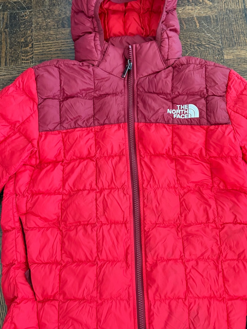 The North Face Kids Red and Burgundy Puffer Jacket